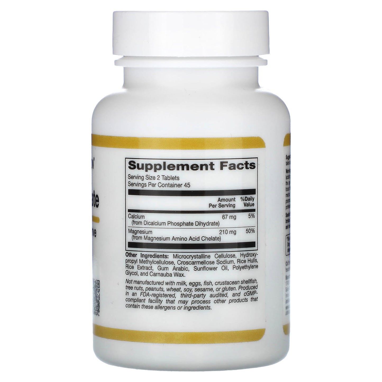California Gold Nutrition, Magnesium Chelate, 210 mg, 90 Tablets (105 mg per Tablet )
