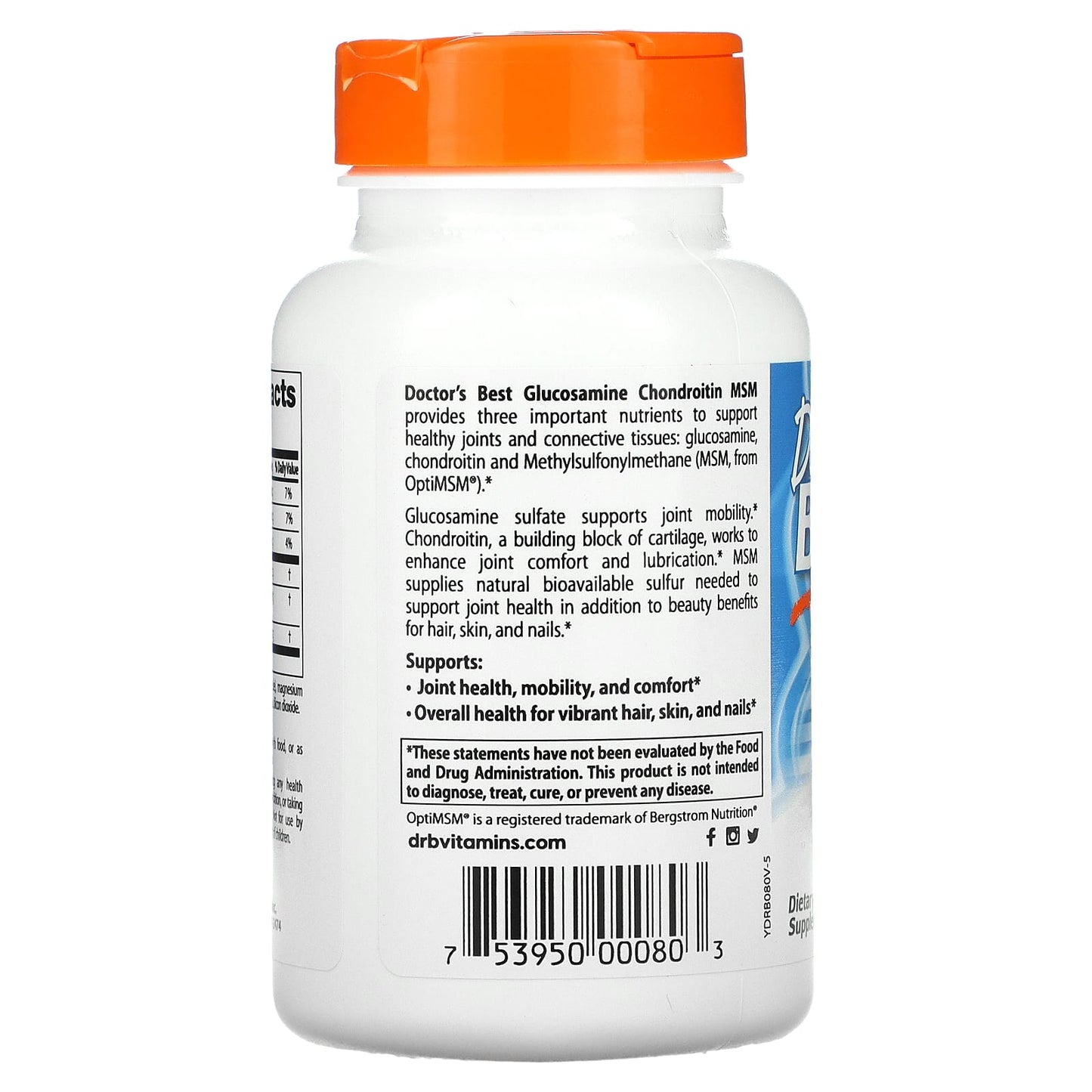 Doctor's Best, Glucosamine Chondroitin MSM with OptiMSM, 120 Veggie Caps