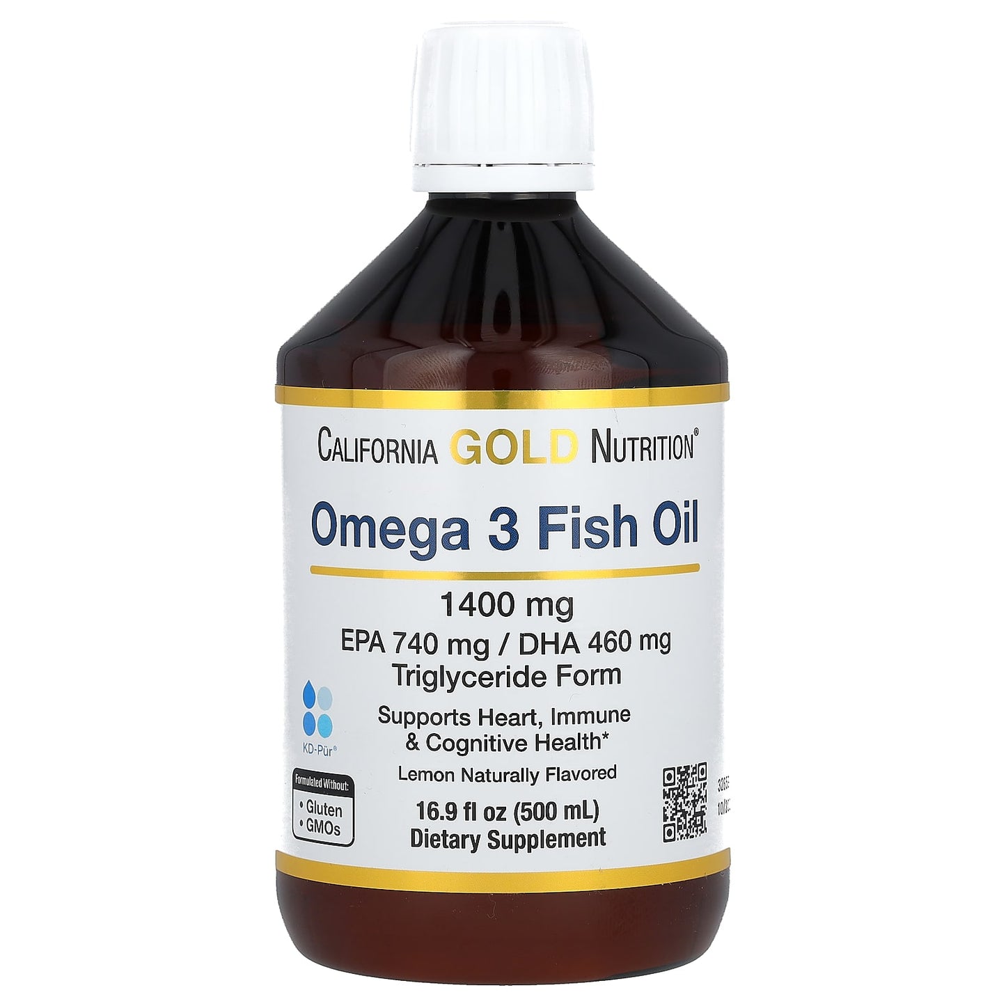 California Gold Nutrition-Norwegian Omega-3 Fish Oil-Natural Lemon Flavor-16.9 fl oz (500 ml)