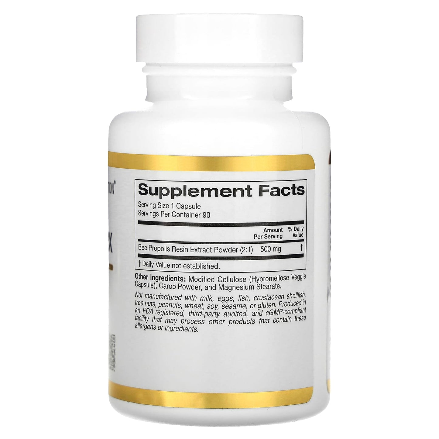 California Gold Nutrition, Bee Propolis 2X, Concentrated Extract, 500 mg, 90 Veggie Caps