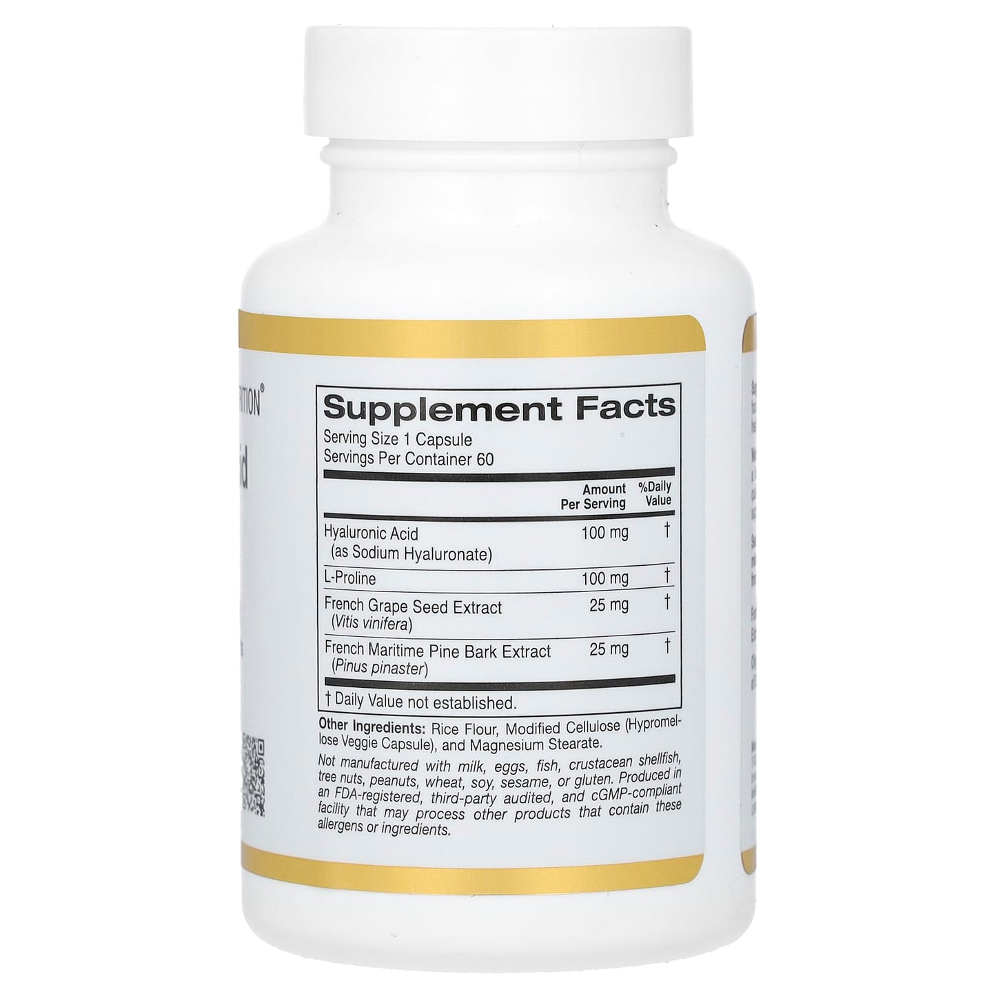 California Gold Nutrition, Hyaluronic Acid Complex, 60 Veggie Capsules