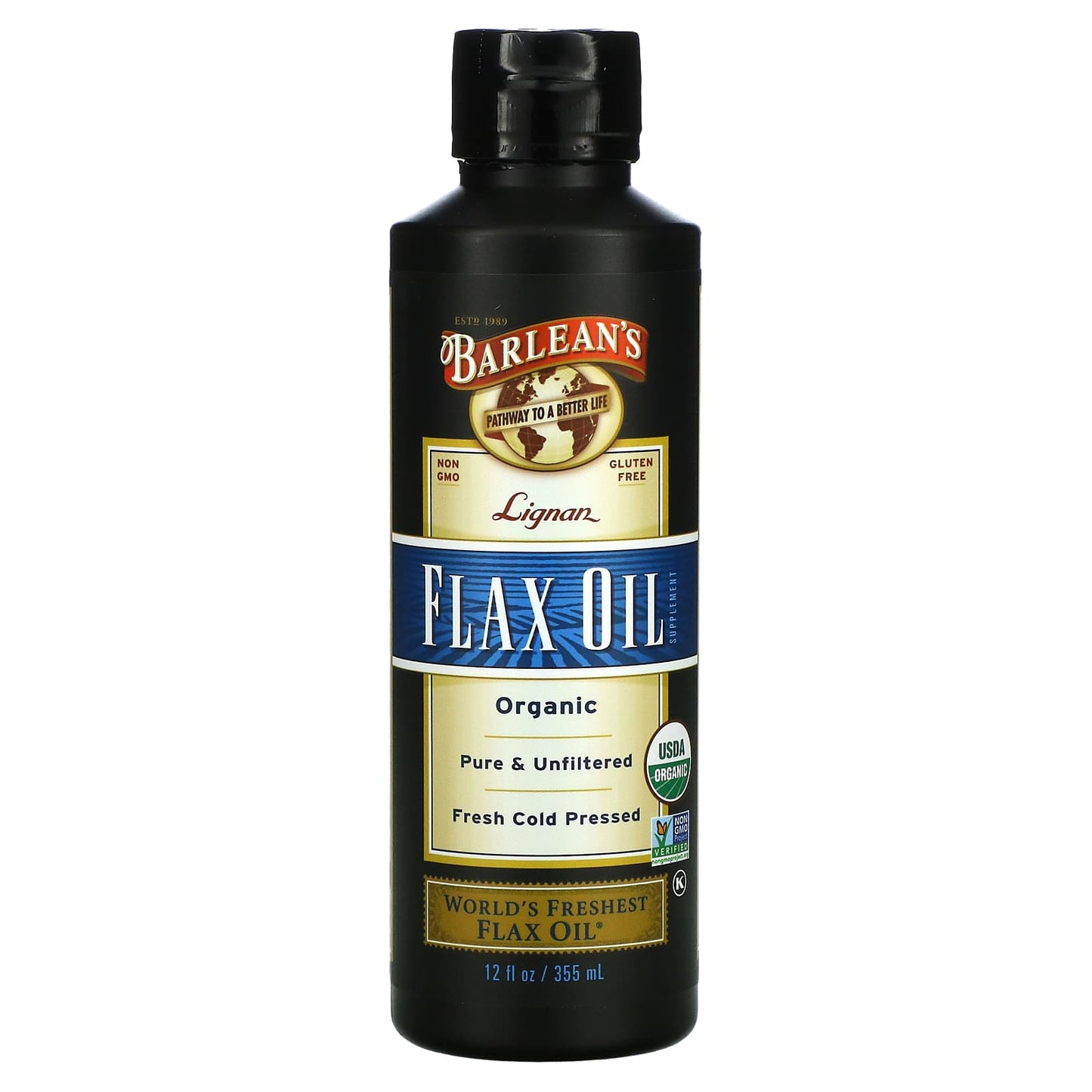 Barlean's-Organic Lignan Flax Oil-12 fl oz (355 ml)