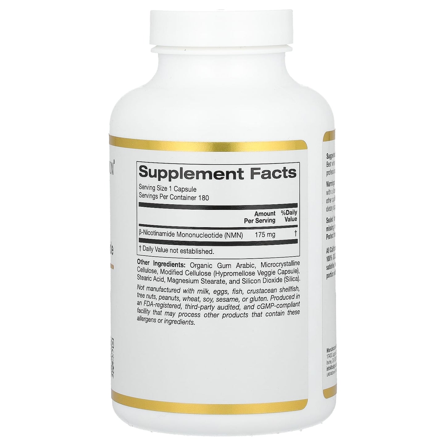 California Gold Nutrition, NMN, 175 mg , 180 Veggie Capsules