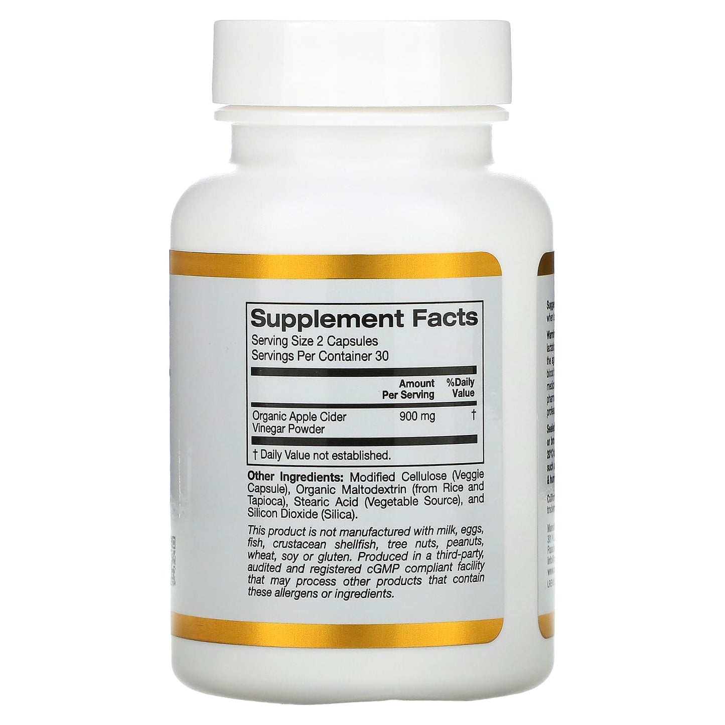 California Gold Nutrition, Apple Cider Vinegar, 60 Veggie Capsules