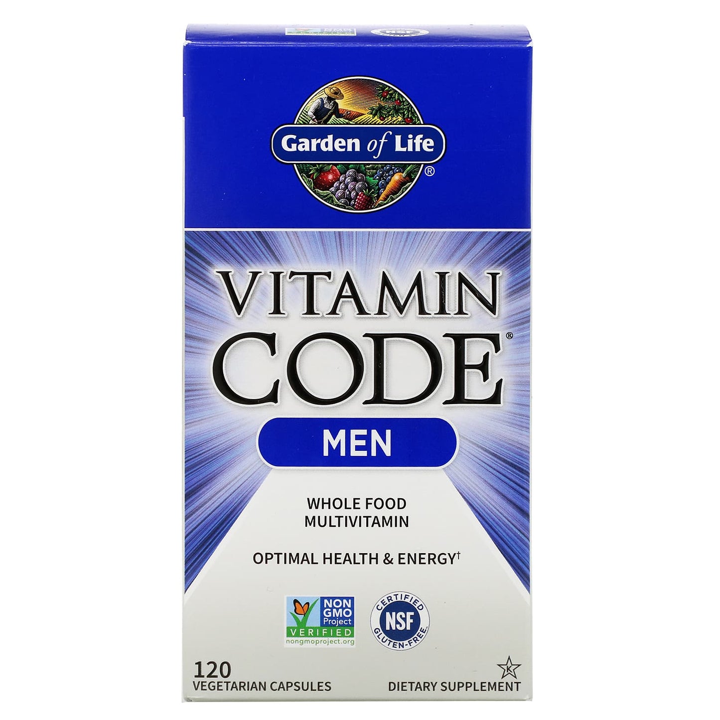Garden of Life-Vitamin Code-Whole Food Multivitamin for Men-120 Vegetarian Capsules