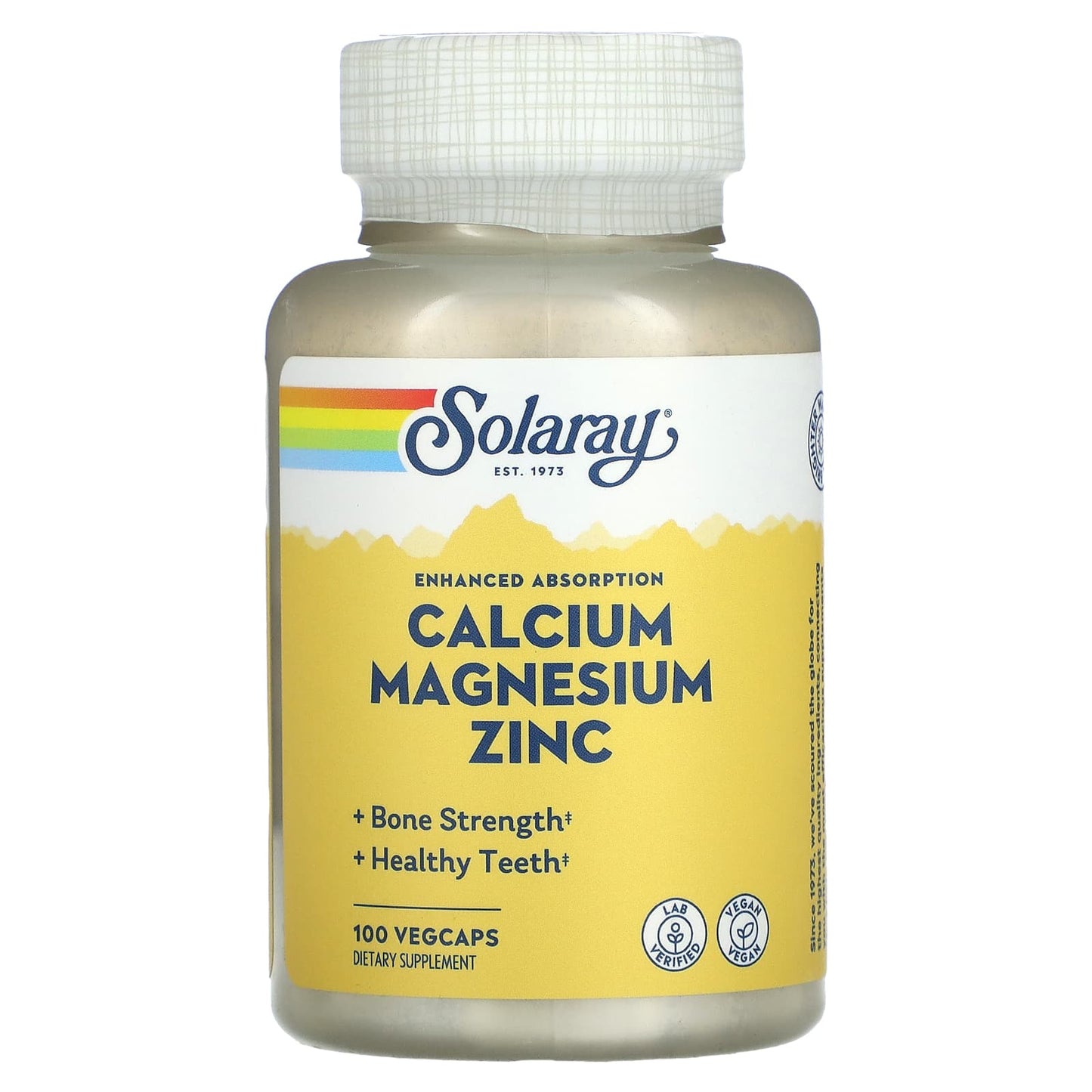 Solaray-Calcium Magnesium Zinc-100 VegCaps