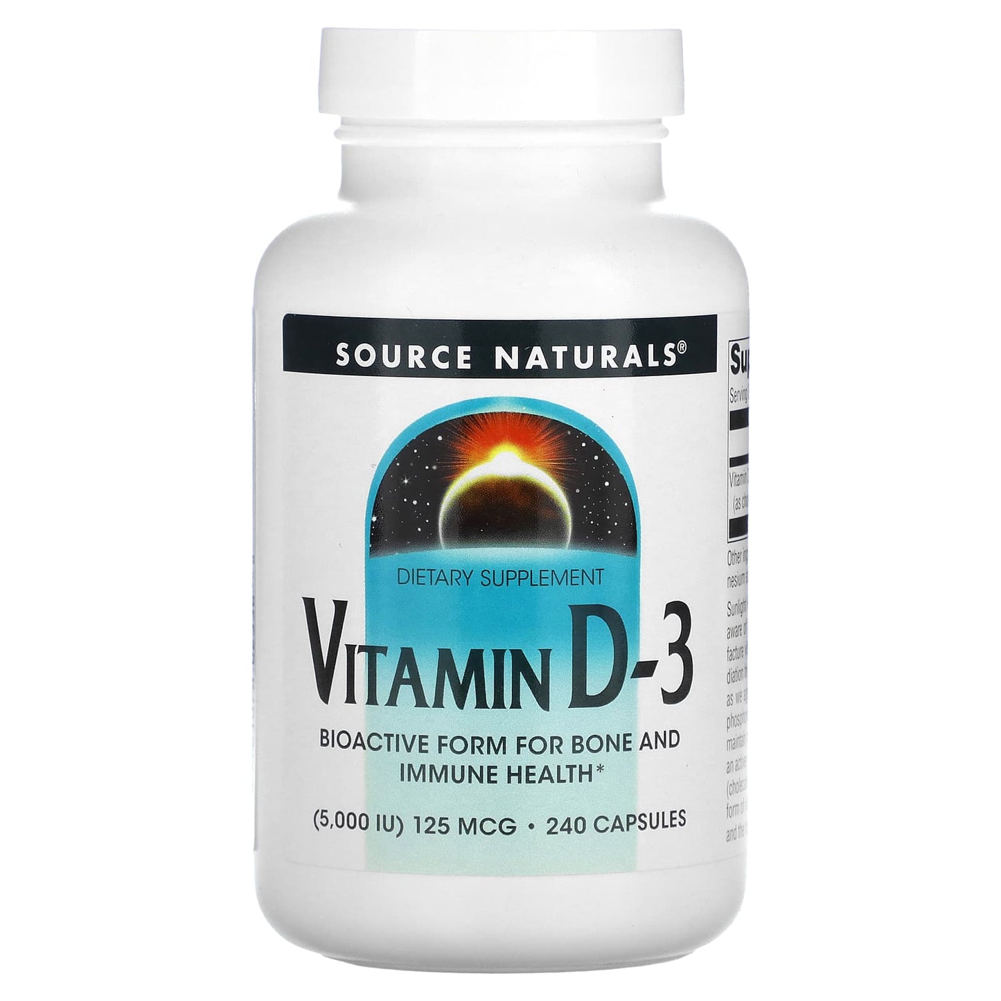 Source Naturals-Vitamin D-3-5,000 IU (125 mcg)-240 Capsules
