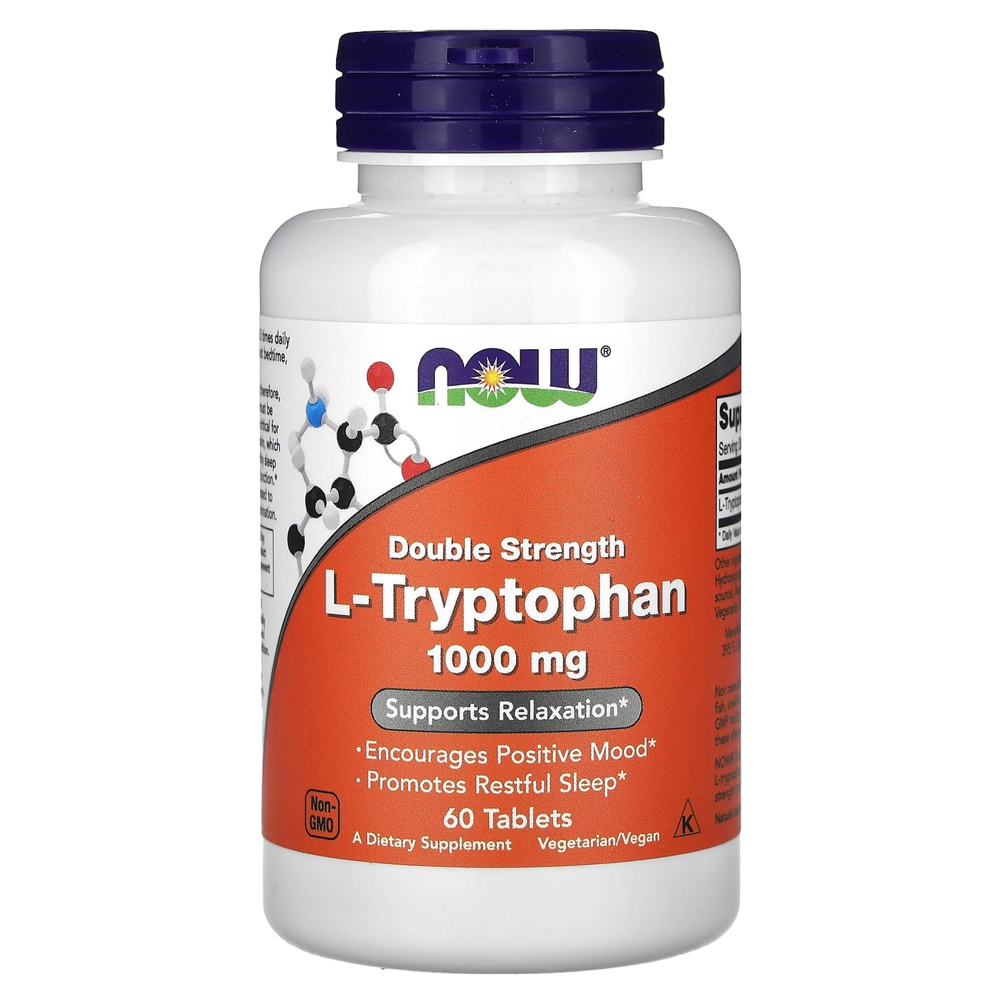 NOW Foods-L-Tryptophan-Double Strength-1,000 mg-60 Tablets