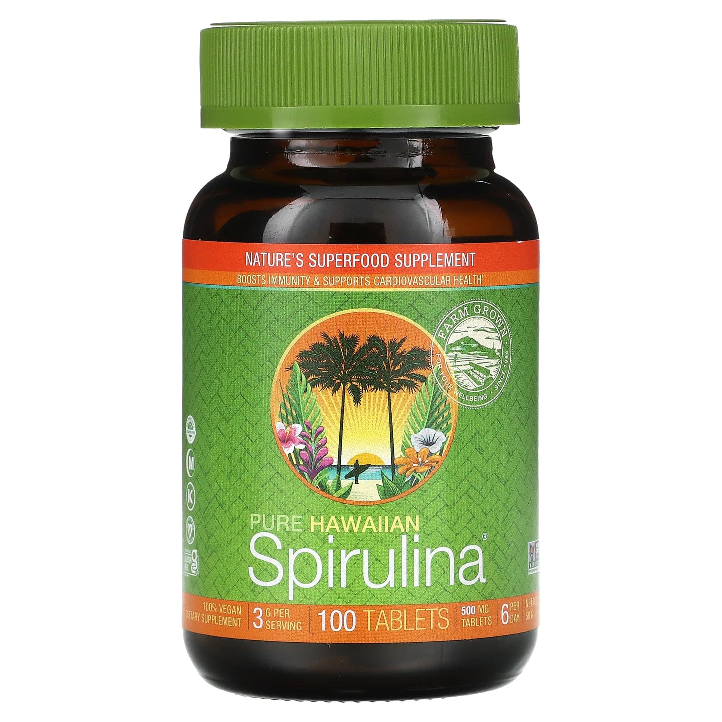 Nutrex Hawaii-Pure Hawaiian Spirulina-500 mg-100 Tablets