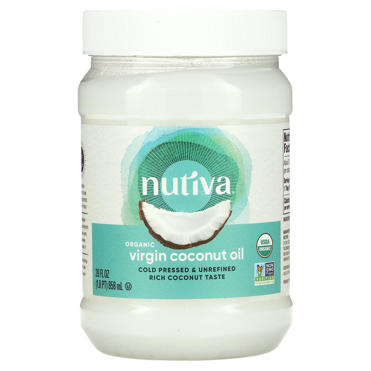 Nutiva-Organic Virgin Coconut Oil-29 fl oz (858 ml)