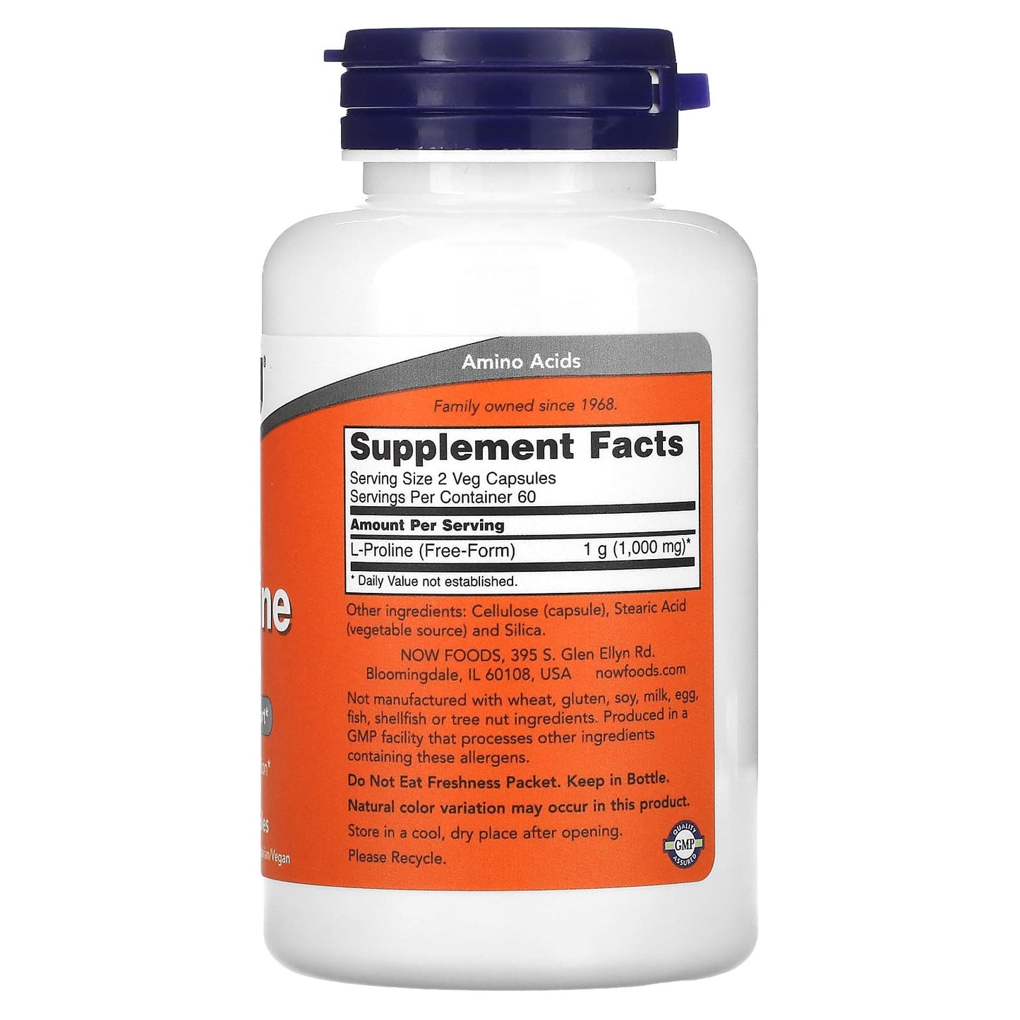 NOW Foods, L-Proline, 500 mg, 120 Veg Capsules