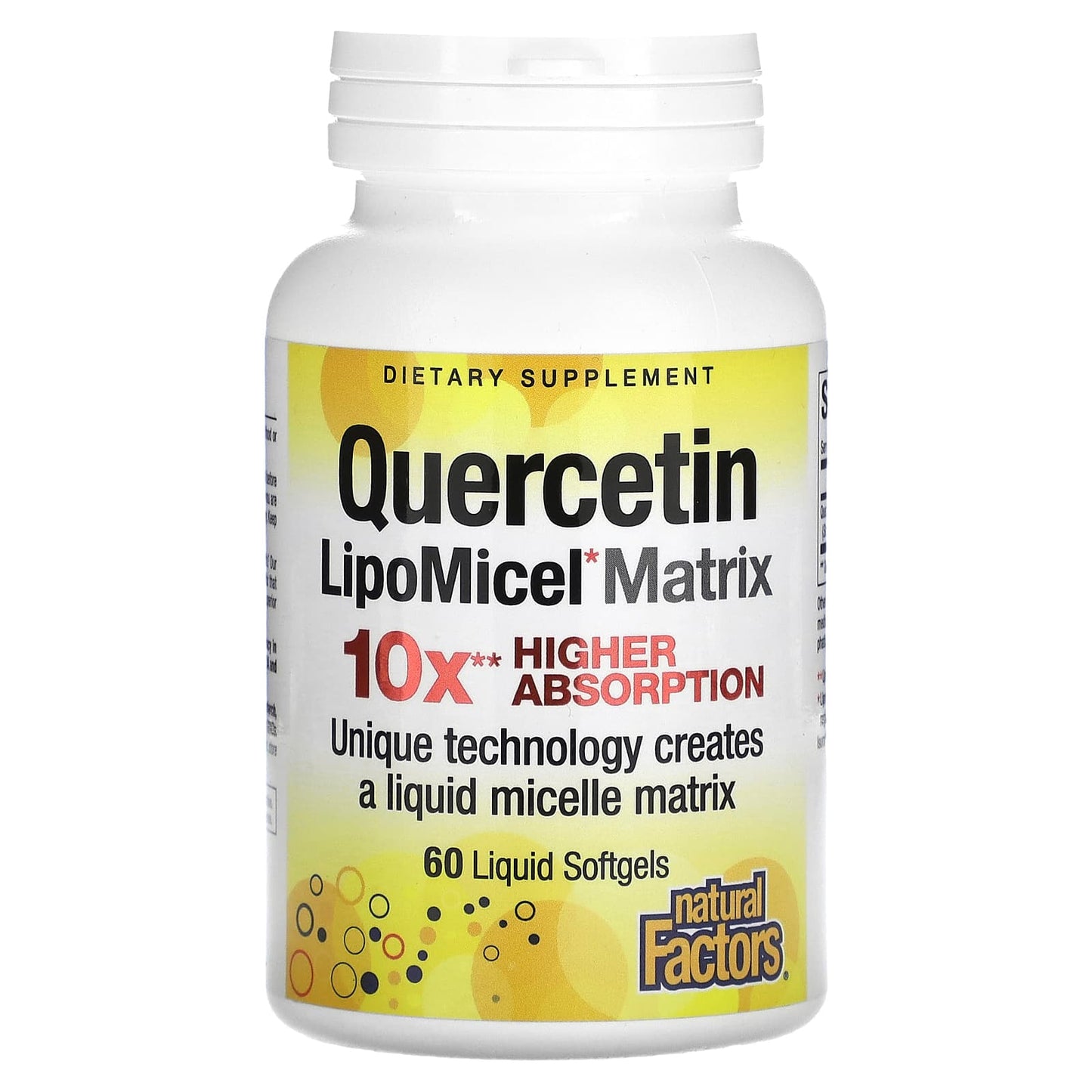 Natural Factors-Quercetin LipoMicel Matrix-60 Liquid Softgels
