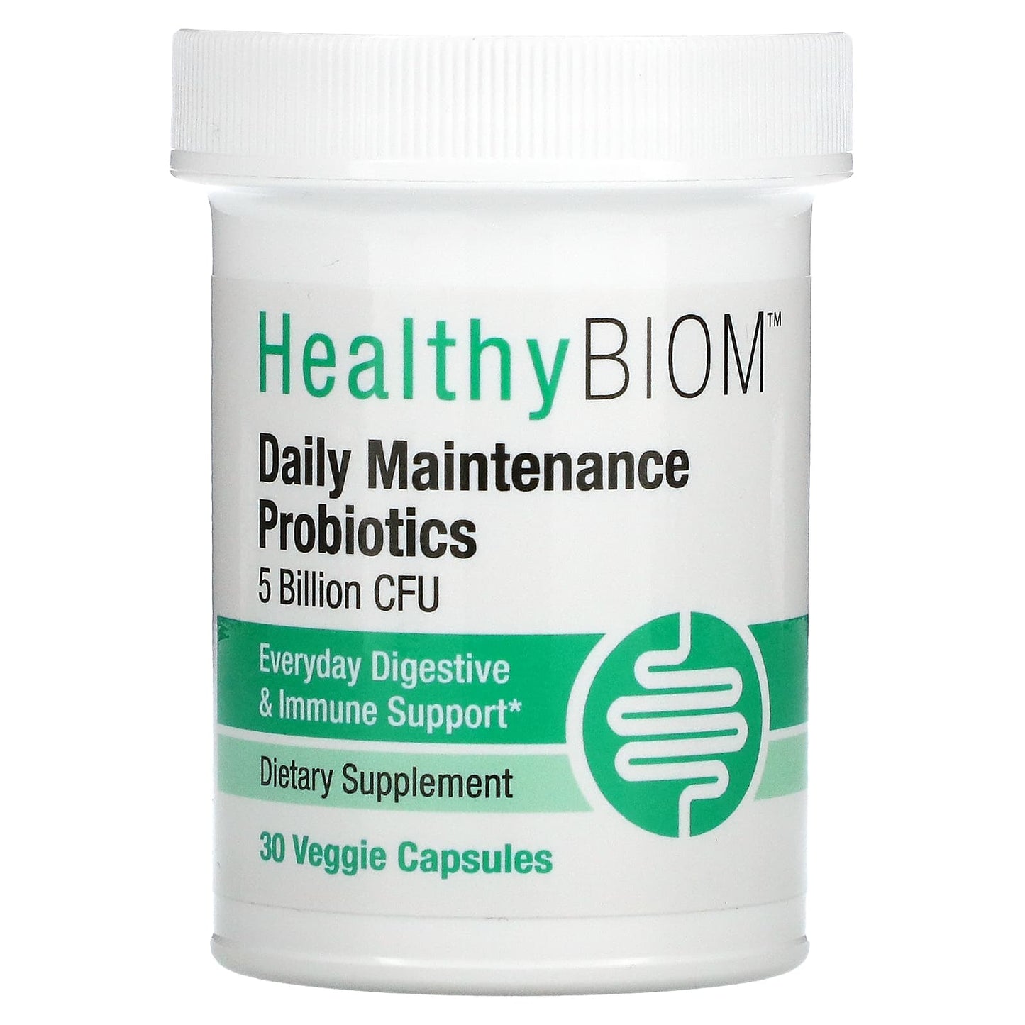 HealthyBiom-Daily Maintenance Probiotics-5 Billion CFUs-30 Veggie Capsules