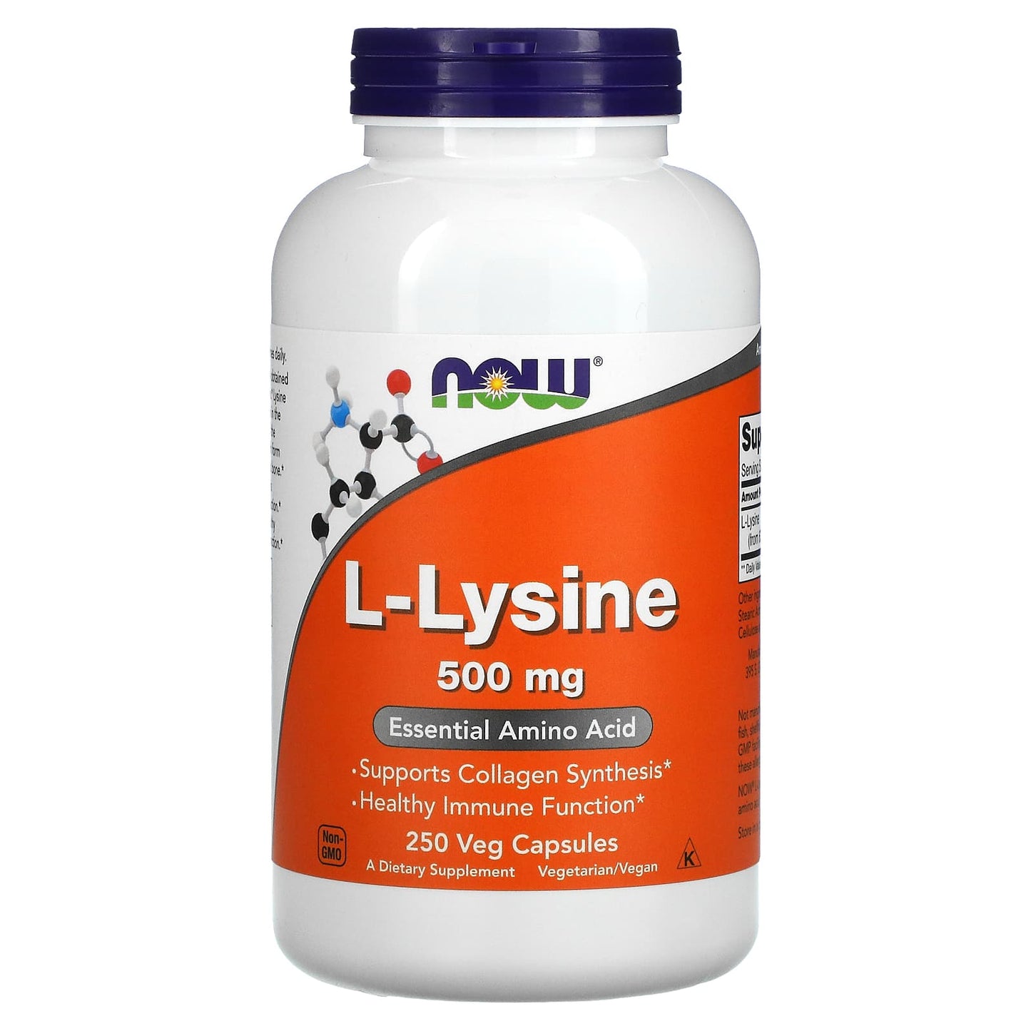 NOW Foods-L-Lysine-500 mg-250 Veg Capsules