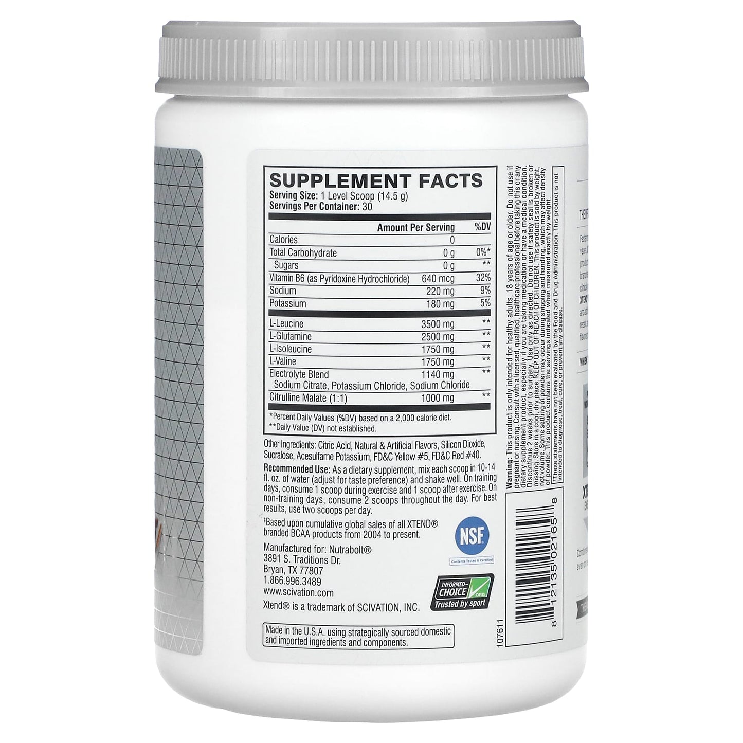 Xtend, The Original 7G BCAA, Italian Blood Orange, 15.3 oz (435 g)