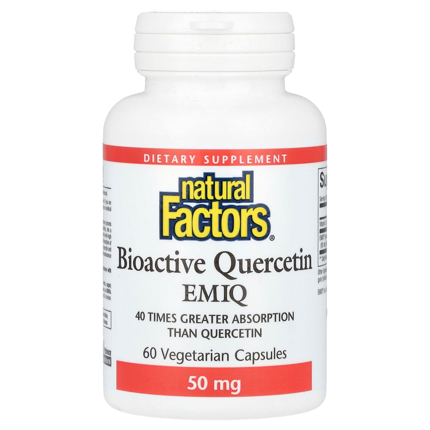Natural Factors-Bioactive Quercetin EMIQ-50 mg-60 Vegetarian Capsule