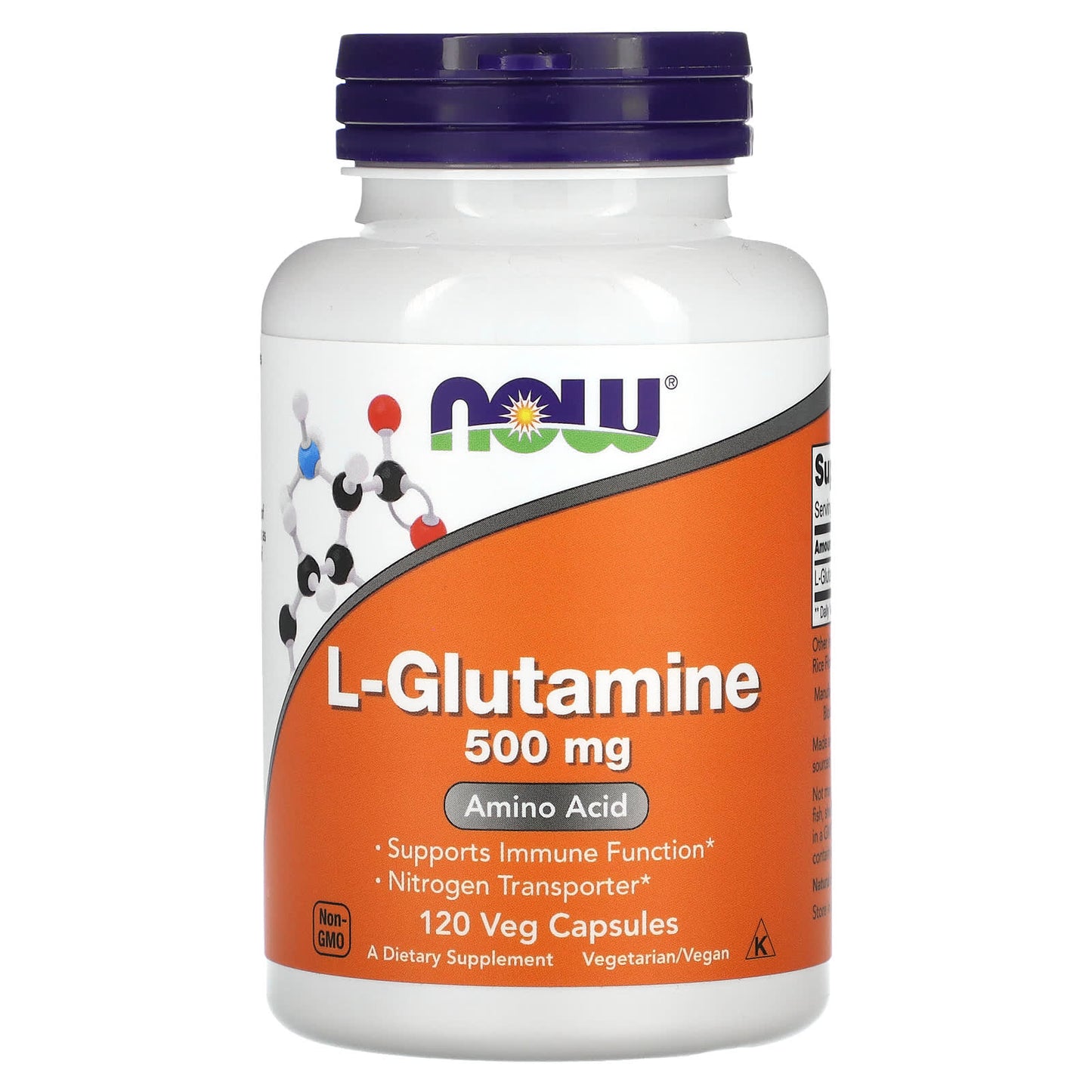 NOW Foods-L-Glutamine-500 mg-120 Veg Capsules