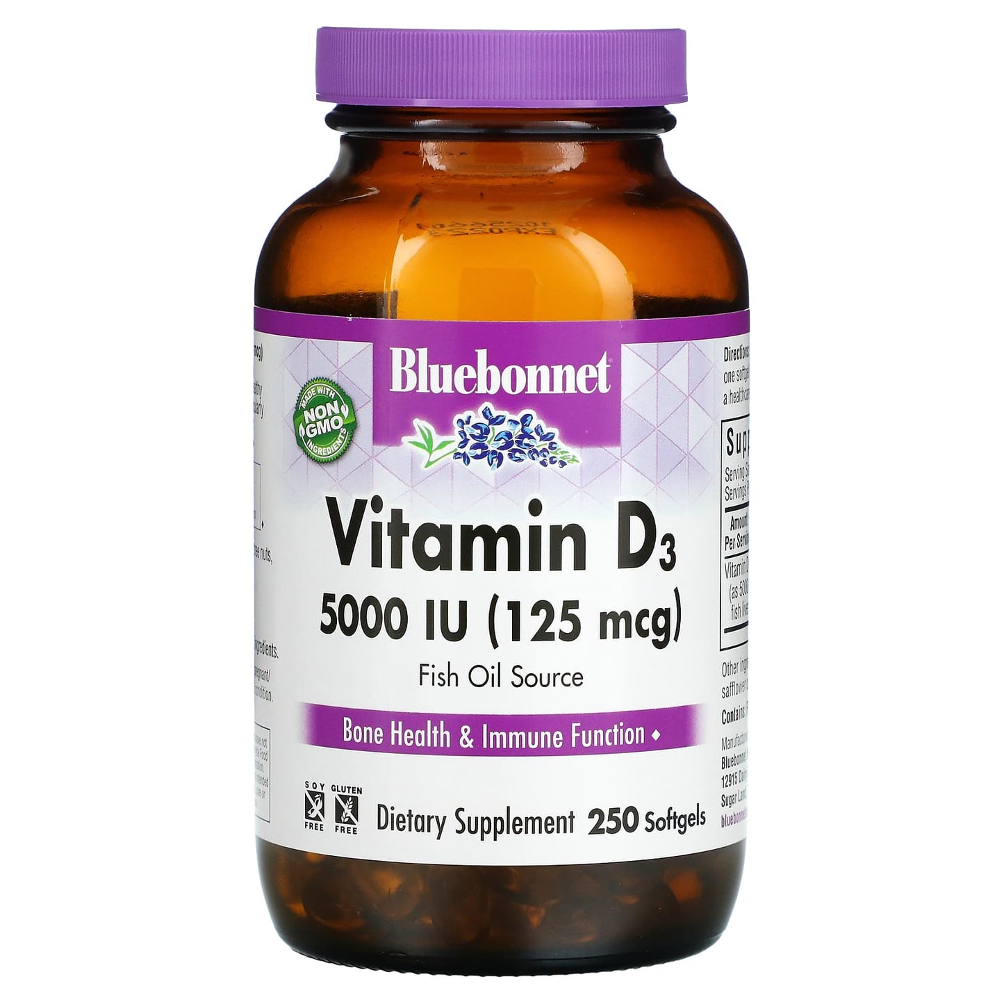 Bluebonnet Nutrition-Vitamin D3-125 mcg (5000 IU)-250 Softgels