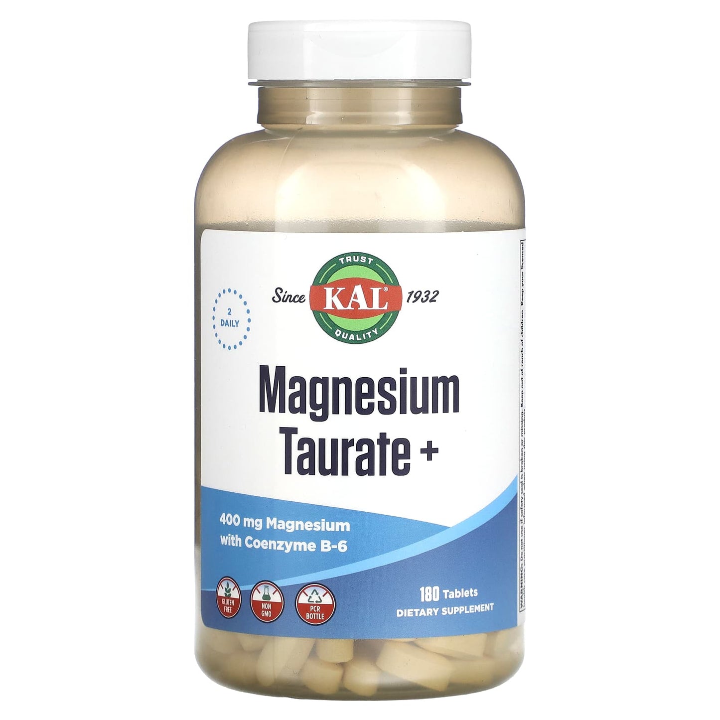 KAL-Magnesium Taurate +-400 mg-180 Tablets (200 mg per Tablet)