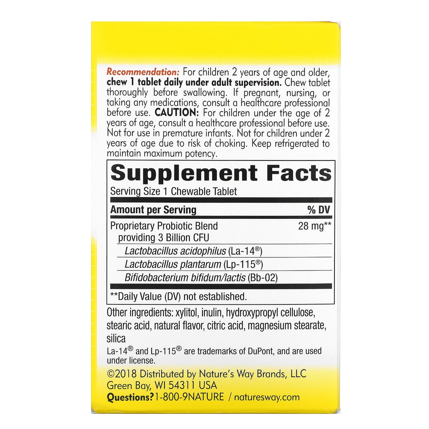Nature's Way, Primadophilus, Kids, Age 2-12, Orange, 3 Billion CFU, 30 Chewable Tablets