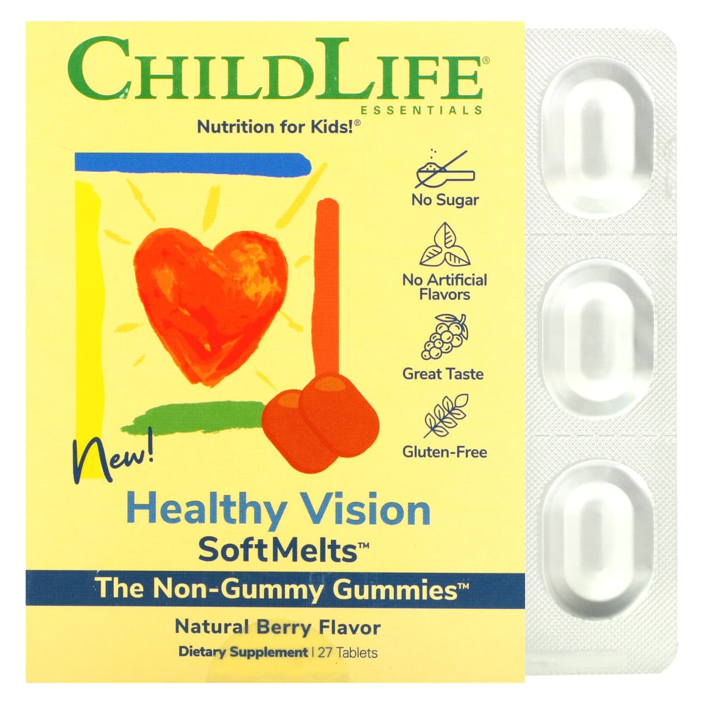 ChildLife Essentials-Healthy Vision SoftMelts-Natural Berry-27 Tablets