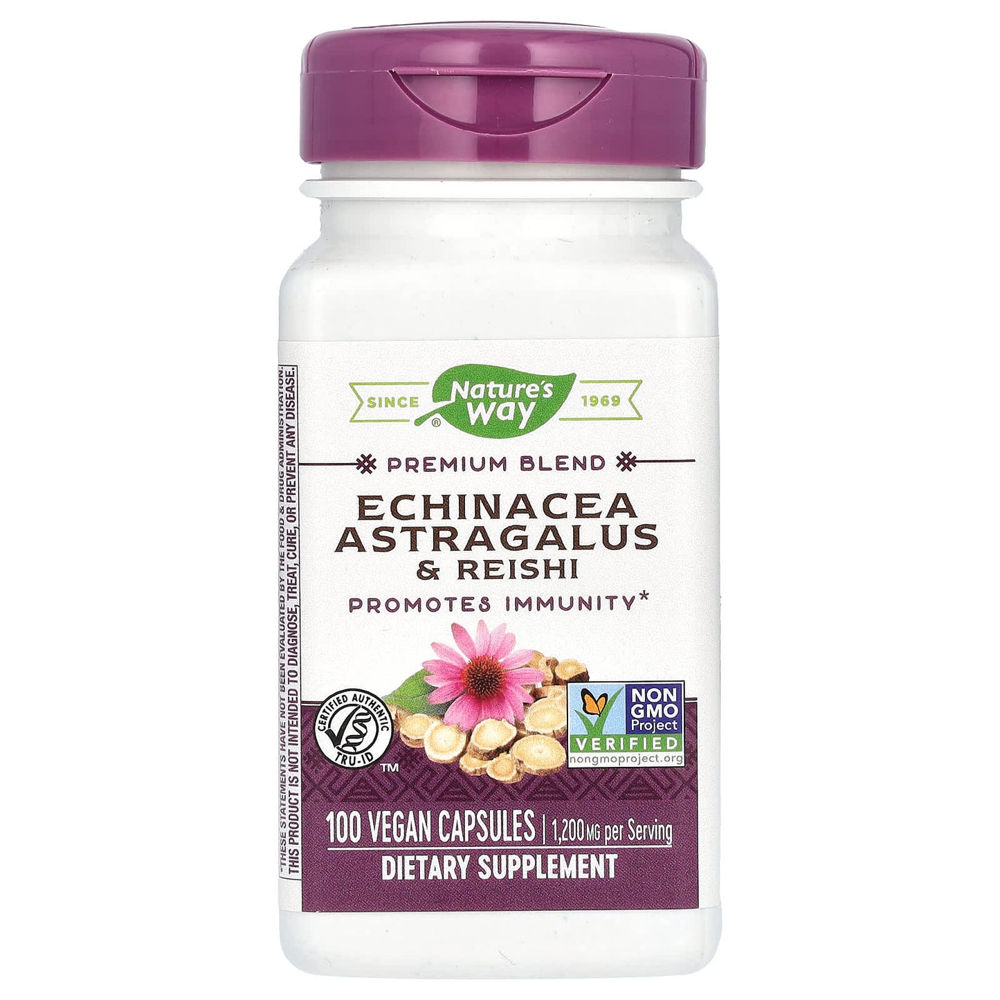 Nature's Way-Echinacea Astragalus & Reishi-1,200 mg-100 Vegan Capsules (400 mg per Capsule)