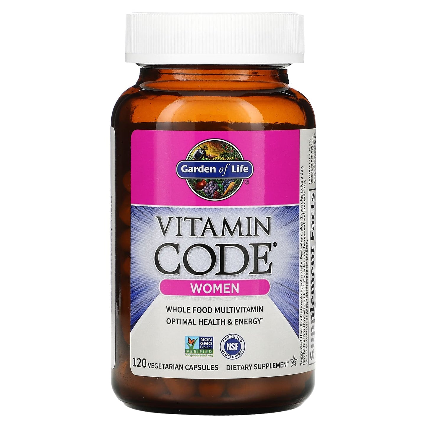 Garden of Life, Vitamin Code, Whole Food Multivitamin for Women, 120 Vegetarian Capsules