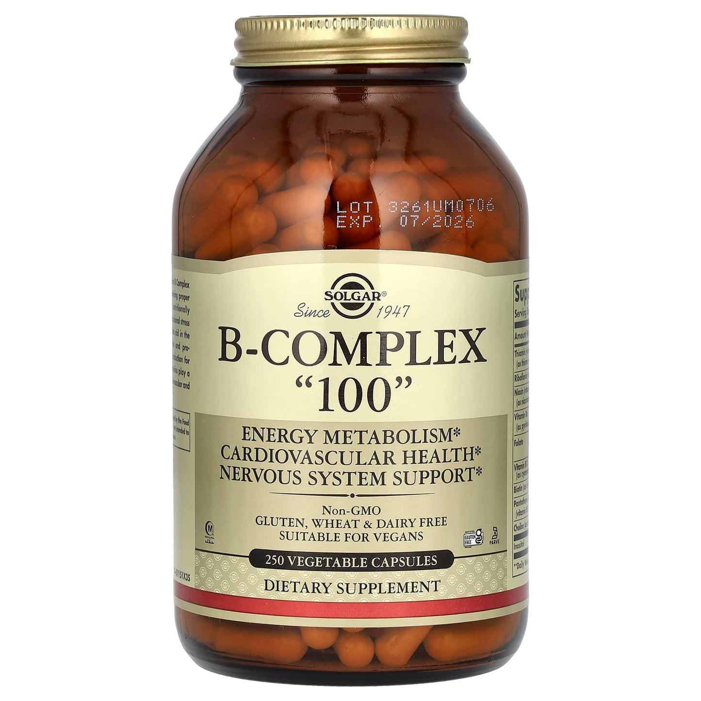 Solgar-B-Complex "100"-250 Vegetable Capsules