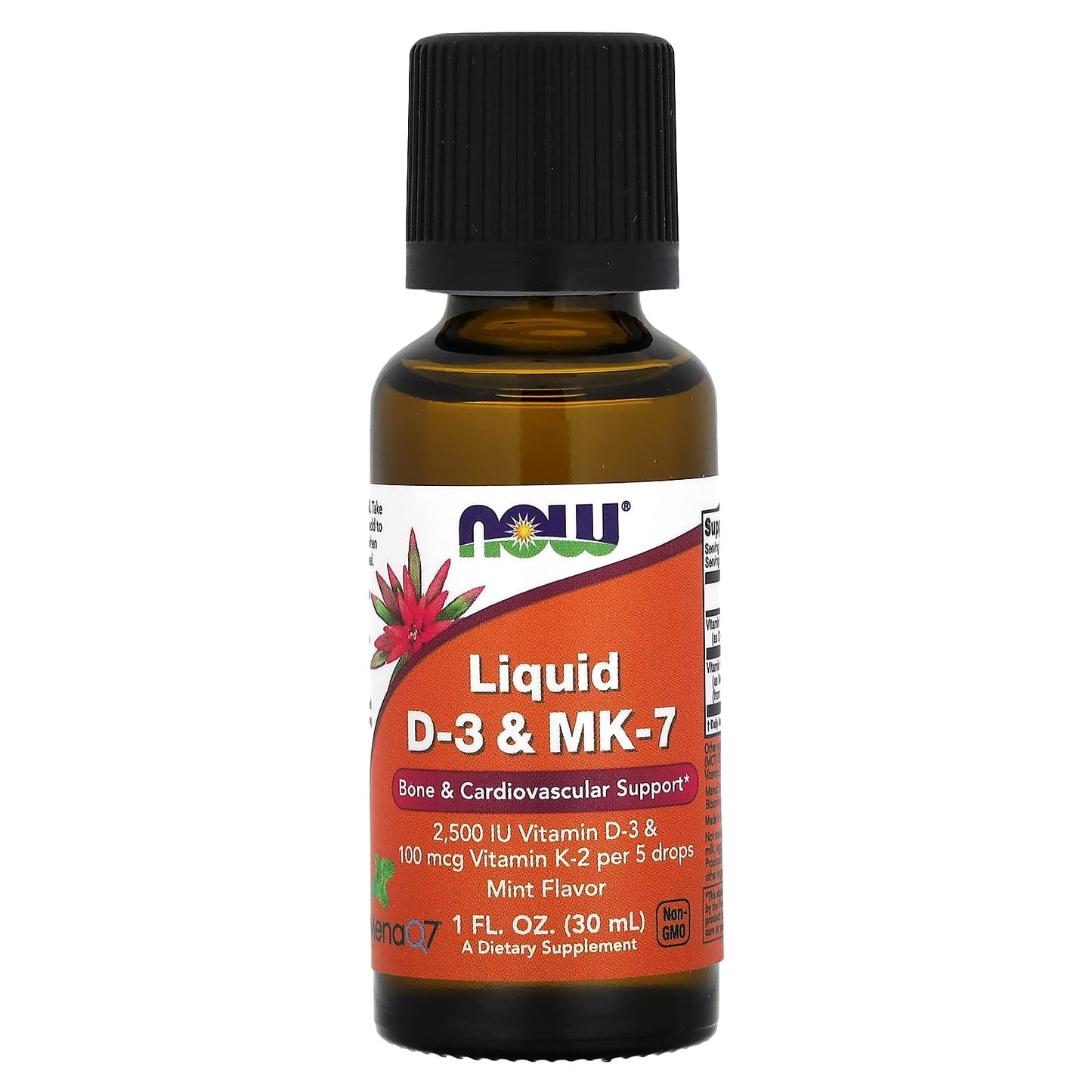 NOW Foods-Liquid D-3 & MK-7-Mint-1 fl oz (30 ml)
