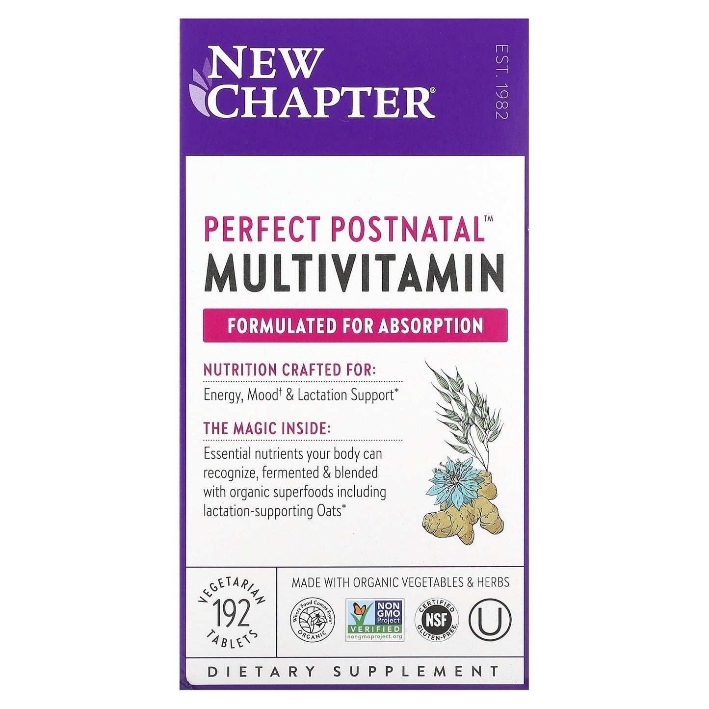 New Chapter-Perfect Postnatal Multivitamin-192 Vegetarian Tablets