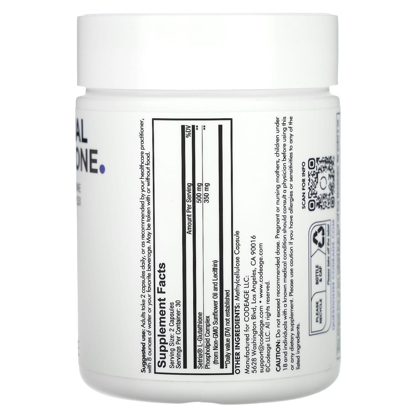 Codeage, Liposomal, Glutathione, 60 Capsules