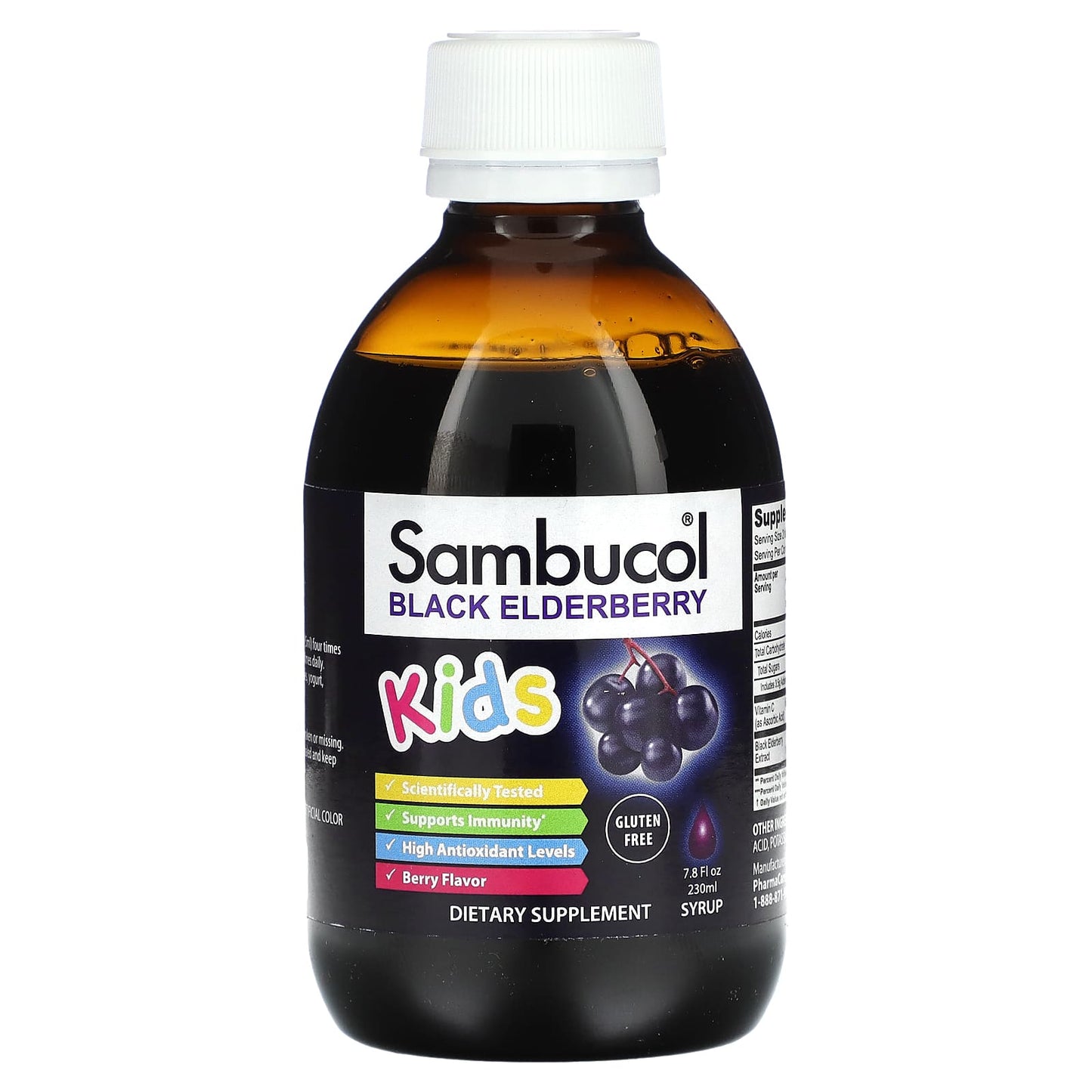Sambucol, Kids, Black Elderberry Syrup, 2 Years & Older, Berry, 7.8 fl oz (230 ml)