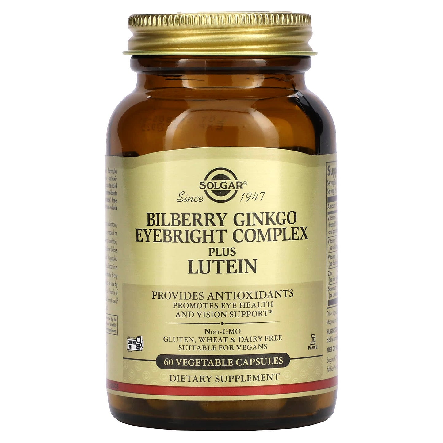 Solgar-Bilberry Ginkgo Eyebright Complex Plus Lutein-60 Vegetable Capsules