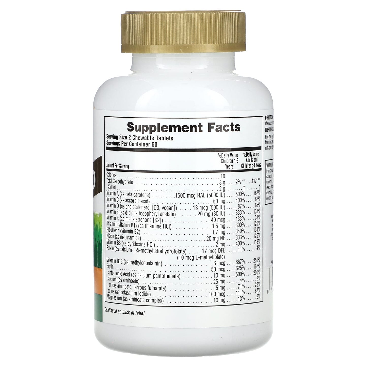NaturesPlus, Animal Parade Gold, Children's Multivitamin, Orange, Sugar Free, 120 Animal-Shaped Tablets