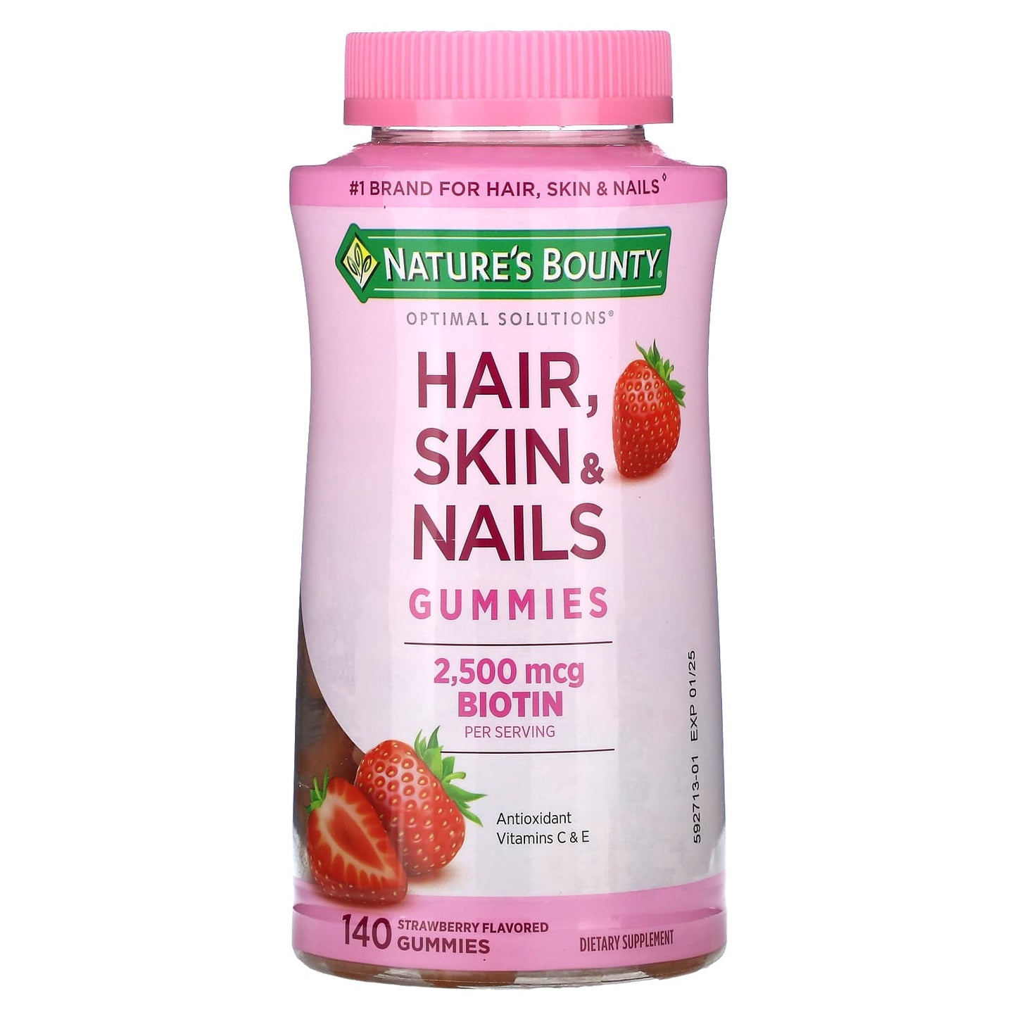 Nature's Bounty-Hair-Skin & Nails Gummies-Strawberry-140 Gummies