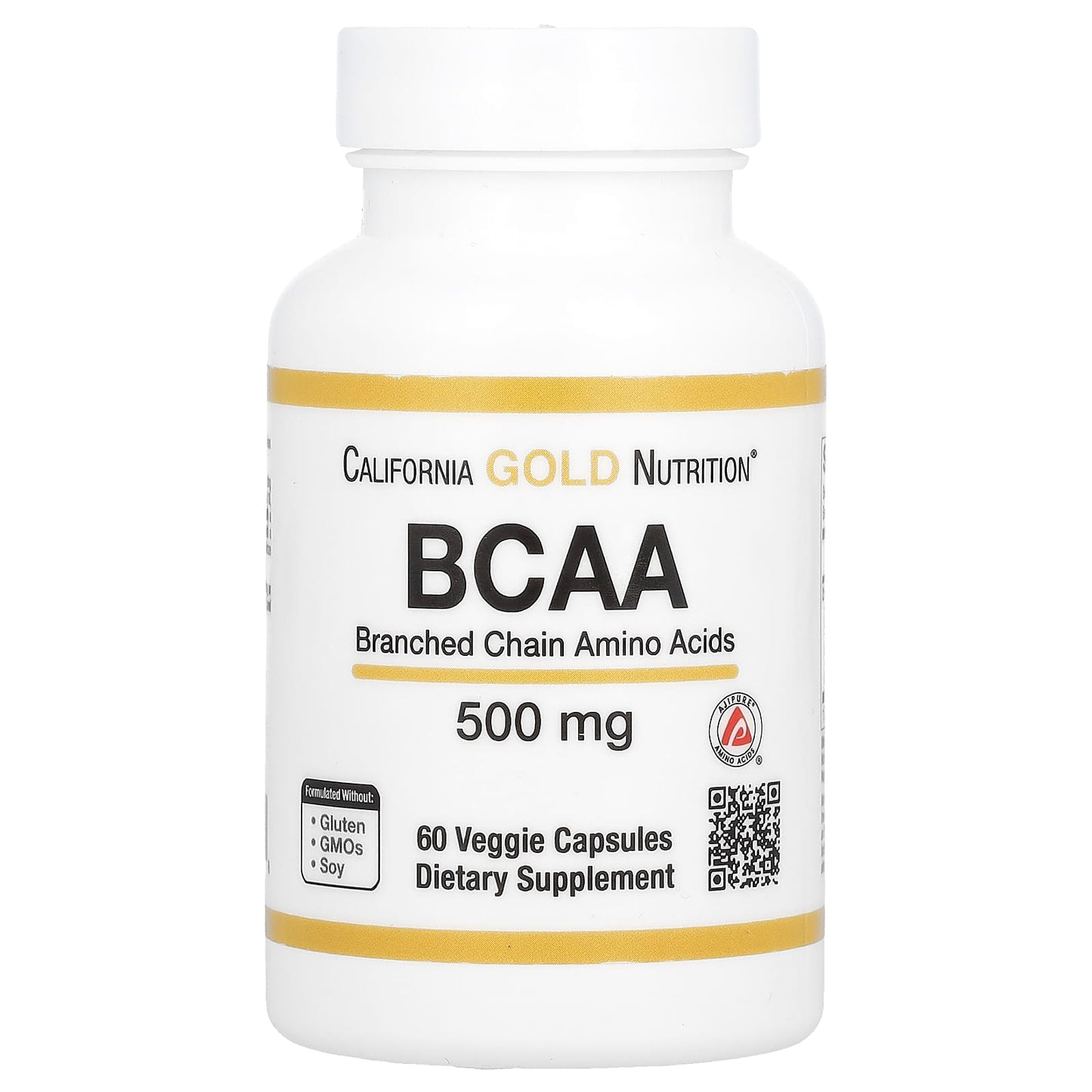 California Gold Nutrition-BCAA-AjiPure® Branched Chain Amino Acids-500 mg-60 Veggie Caps
