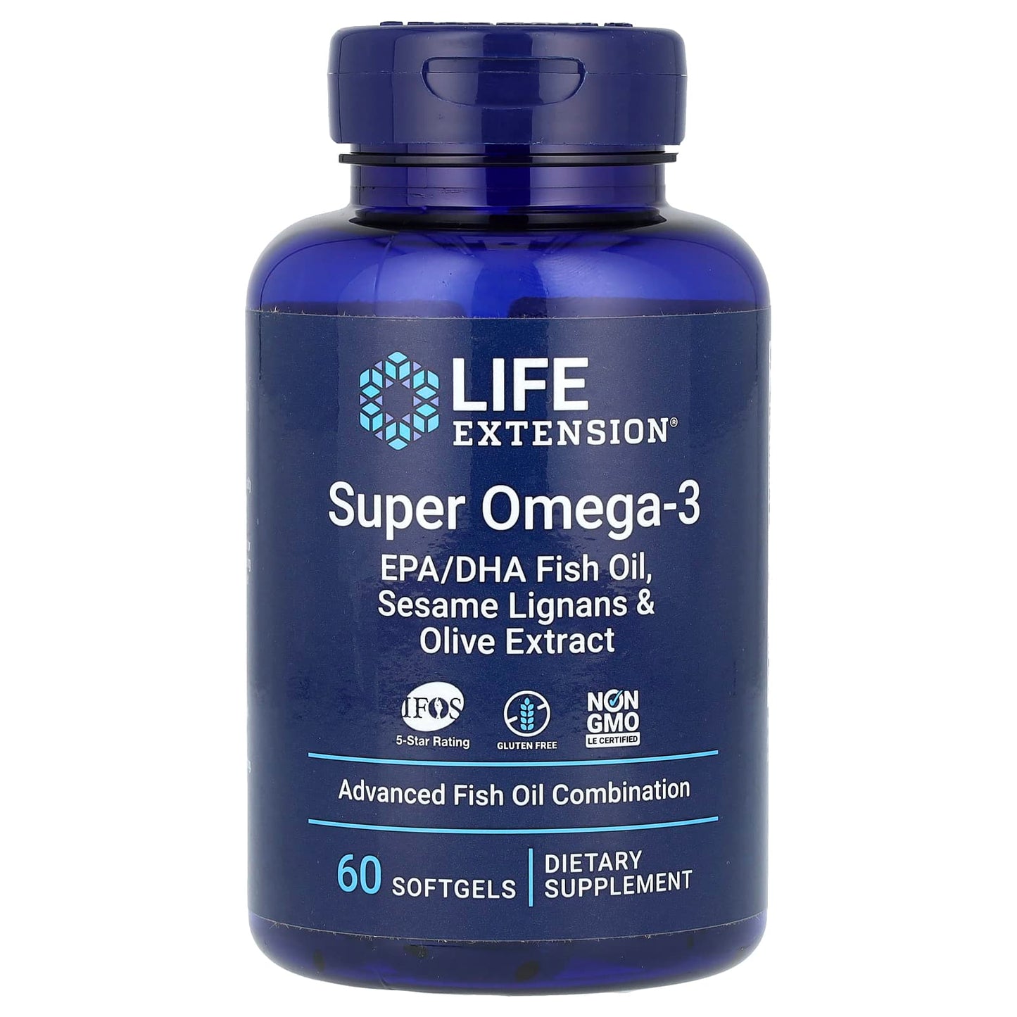 Life Extension-Super Omega-3-EPA/DHA Fish Oil-Sesame Lignans & Olive Extract-60 Softgels