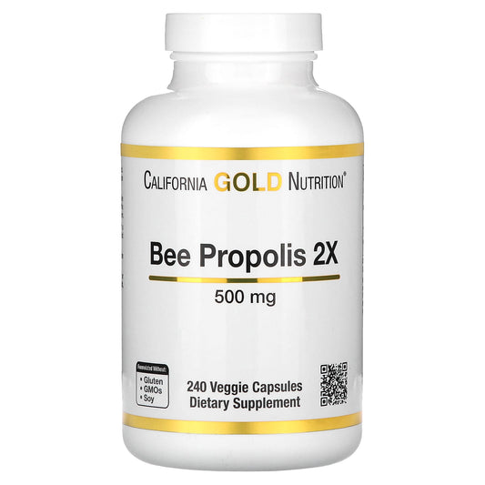 California Gold Nutrition-Bee Propolis 2X-Concentrated Extract-500 mg-240 Veggie Caps