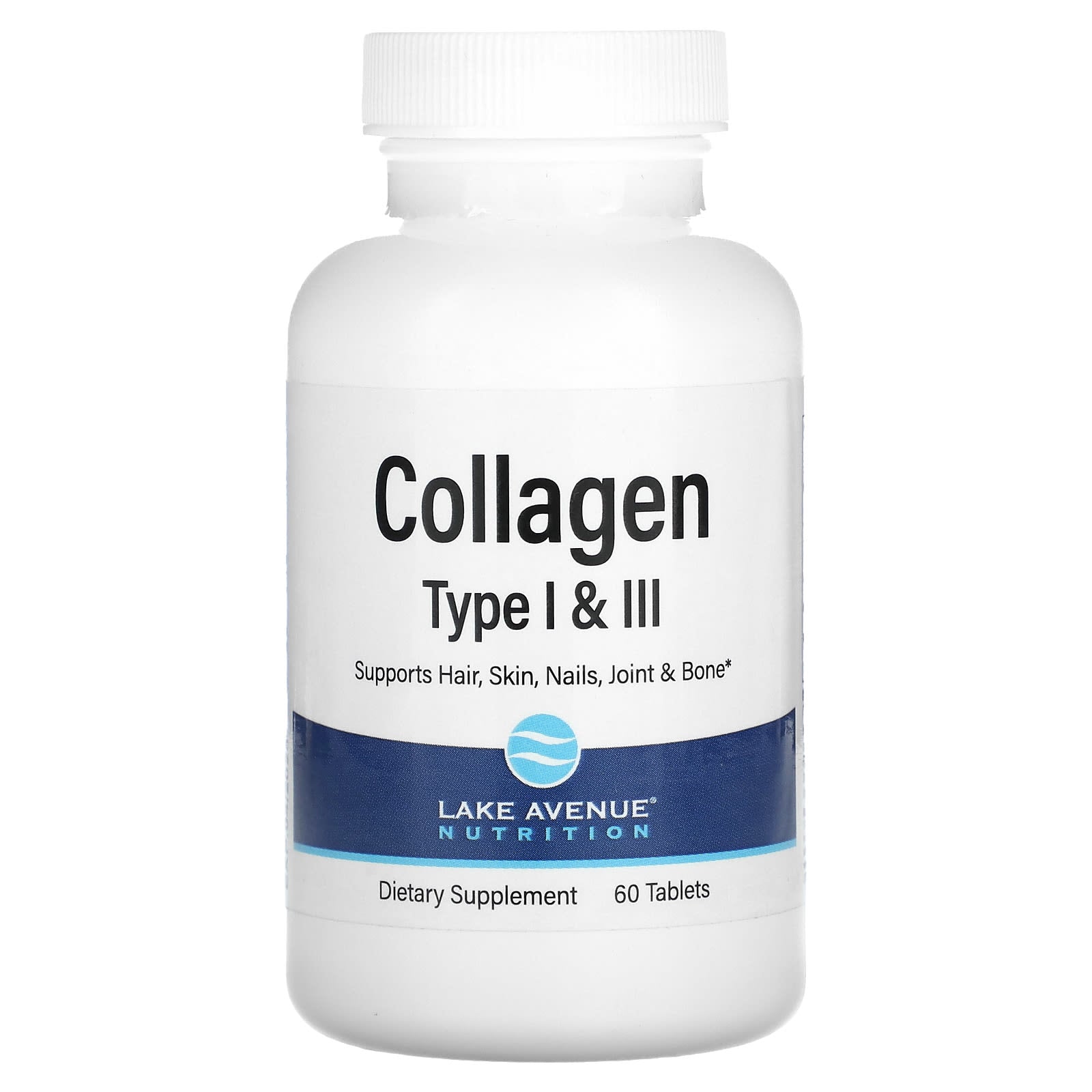 Lake Avenue Nutrition-Hydrolyzed Collagen Type I & III-3,000 mg-60 Tablets (1,000 mg per Tablet )