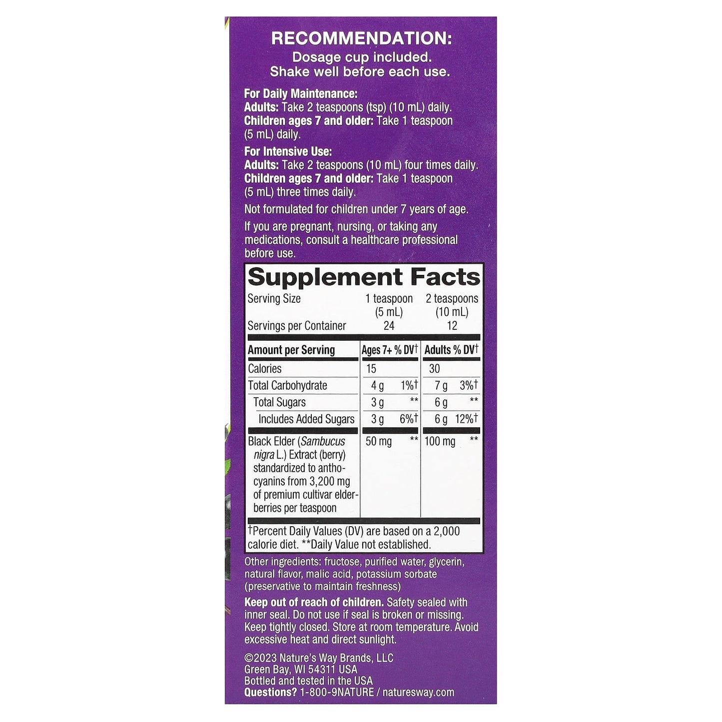 Nature's Way, Sambucus, Traditional Immune Syrup, Elderberry, 4 fl oz (120 ml)