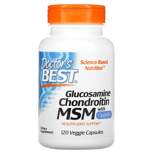 Doctor's Best-Glucosamine Chondroitin MSM with OptiMSM-120 Veggie Caps