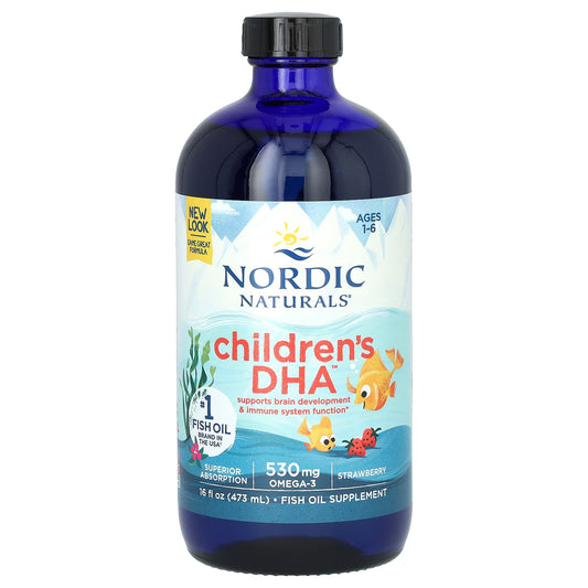 Nordic Naturals-Children's DHA-Ages 1-6-Strawberry-16 fl oz (473 ml)