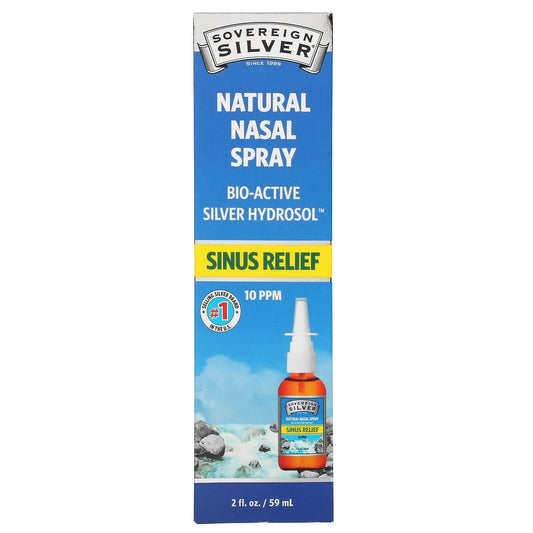Sovereign Silver-Bio-Active Silver Hydrosol-Natural Nasal Spray-Sinus Relief-10 PPM-2 fl oz (59 ml) (10 ppm per 5 Sprays)