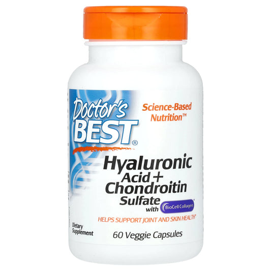 Doctor's Best-Hyaluronic Acid + Chondroitin Sulfate with BioCell Collagen-60 Veggie Caps