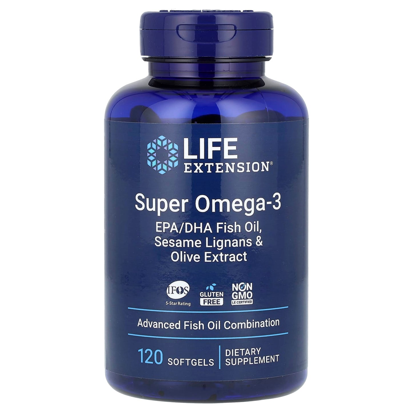 Life Extension-Super Omega-3-EPA/DHA Fish Oil-Sesame Lignans & Olive Extract-120 Softgels