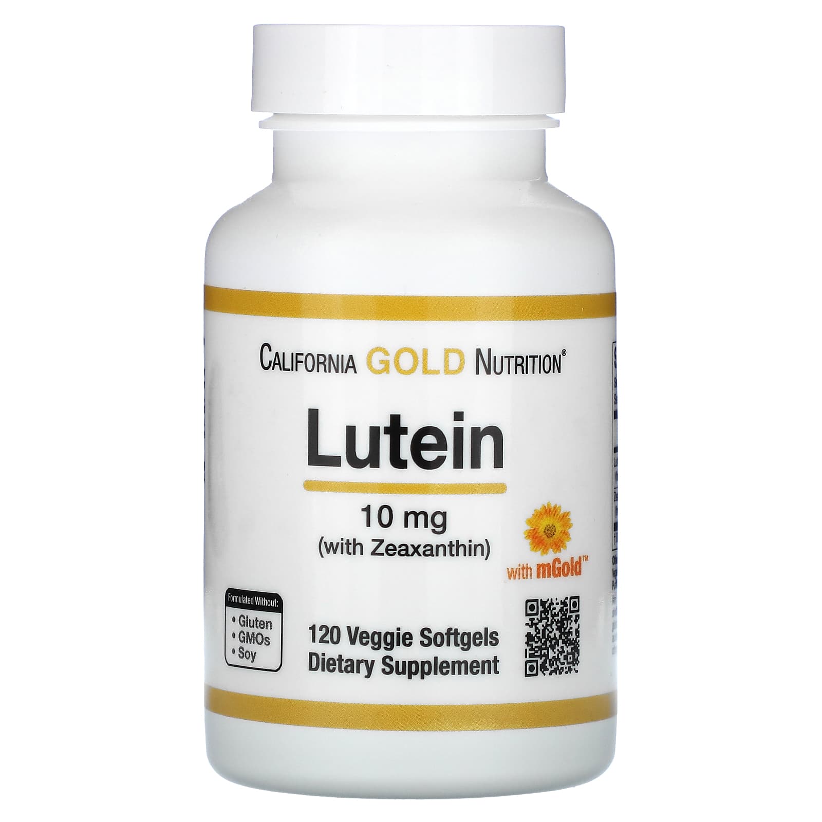 California Gold Nutrition-Lutein with Zeaxanthin-10 mg-120 Veggie Softgels