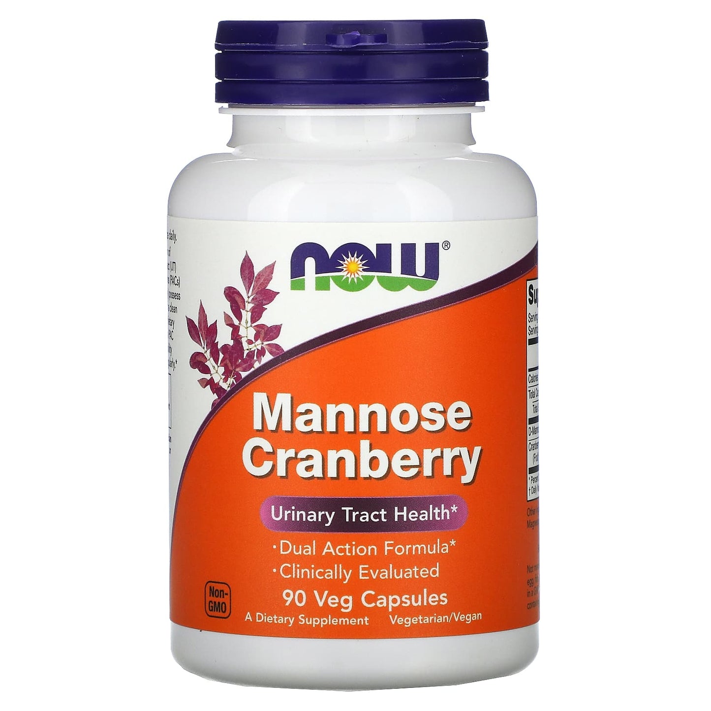 NOW Foods-Mannose Cranberry-90 Veg Capsules