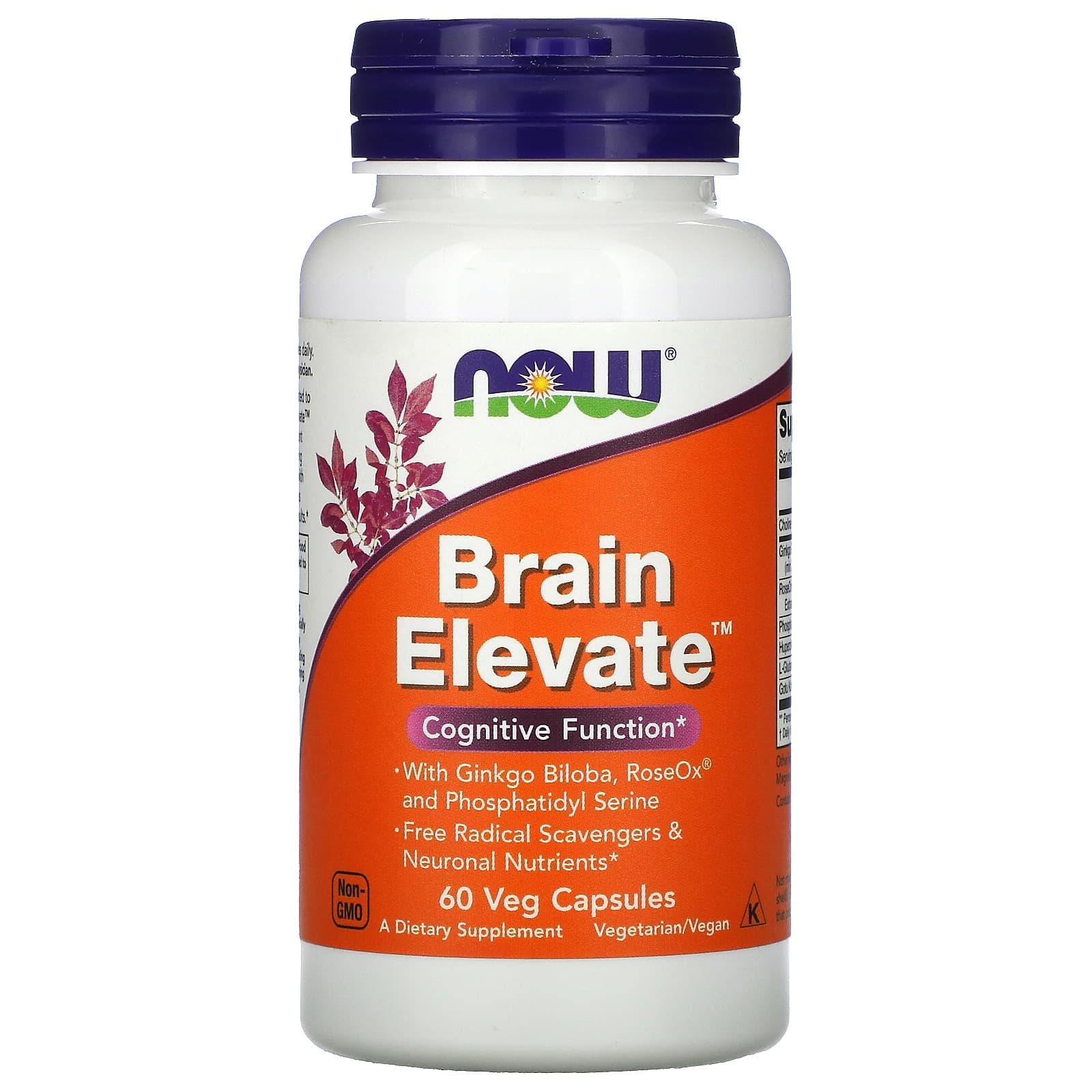 NOW Foods-Brain Elevate-60 Veg Capsules