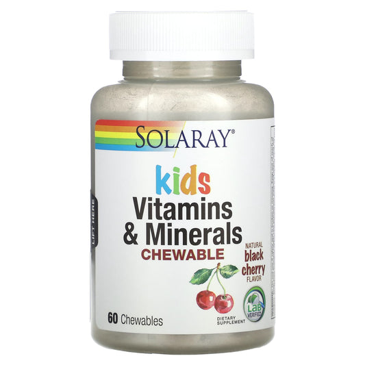 Solaray-Kids Vitamins & Minerals Chewable-Natural Black Cherry-60 Chewables