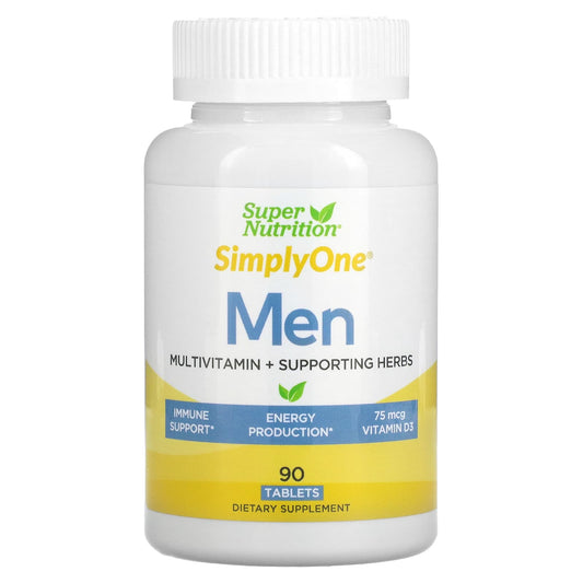 Super Nutrition-SimplyOne-Men's Multivitamin + Supporting Herbs-90 Tablets